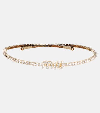 Choker con cristalli e logo | Miu Miu