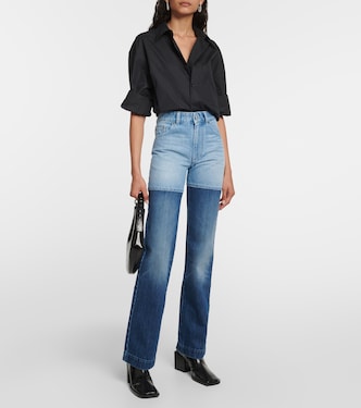 Patchwork high-rise straight jeans | Peter Do