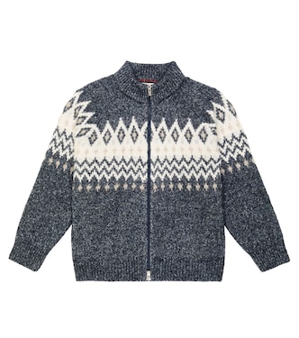 Cardigan en intarsia à motif Fair Isle | Brunello Cucinelli Kids