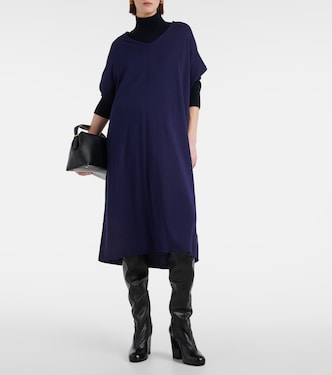 Vestido midi de algodón, seda y cachemir | Jardin des Orangers