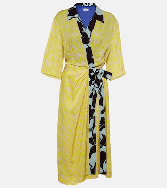 Abito midi a portafoglio con stampa | Dries Van Noten