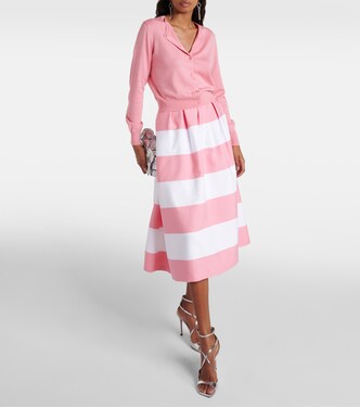 Cardigan cropped in seta e cotone | Carolina Herrera