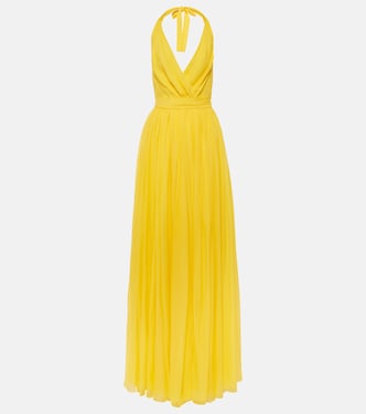 Halterneck silk chiffon gown | Dolce&Gabbana