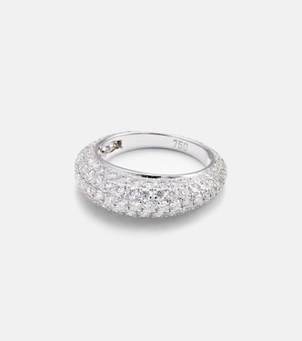 Anello Diamond Disco in oro bianco 18kt con diamanti | Kamyen