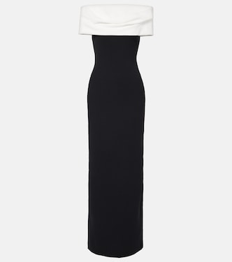 Abito lungo Eva in crêpe color-block | Solace London