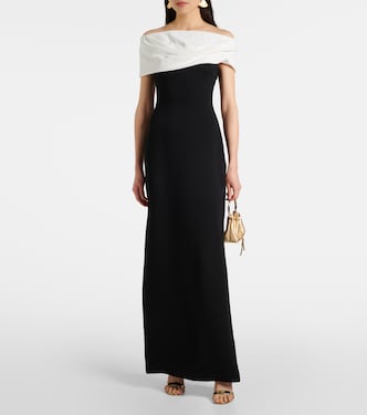 Abito lungo Eva in crêpe color-block | Solace London