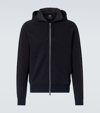 Zip-up cotton-blend hoodie | Zegna