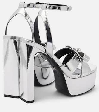 Sandalen Gianni Ribbon 140 aus Metallic-Leder | Versace