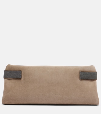 Essence Small suede clutch | Brunello Cucinelli