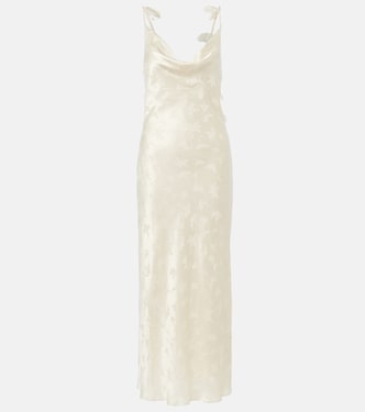 Bridal silk satin jacquard midi dress | Rotate
