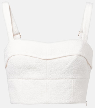 Top cropped Faxon in jacquard | Veronica Beard