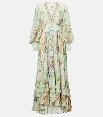 Maxikleid aus Seide mit Kristallen | Camilla