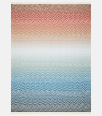 Ciro Zigzag fringed wool throw | Missoni