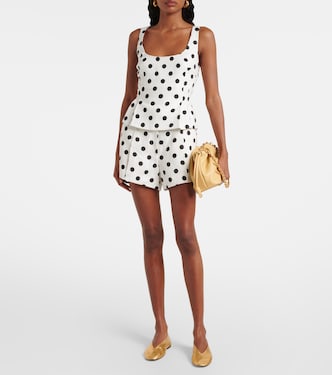 Rosalie polka-dot linen shorts | Posse