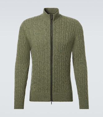 Cable-knit cashmere zip-up sweater | Loro Piana