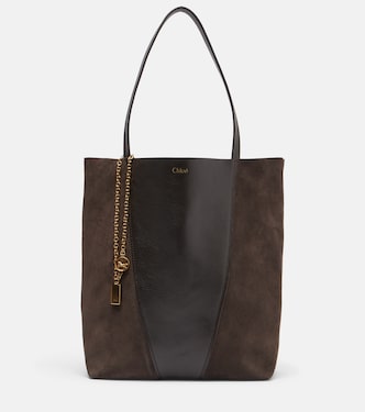 Chloé Spin leather and suede tote bag | Chloé