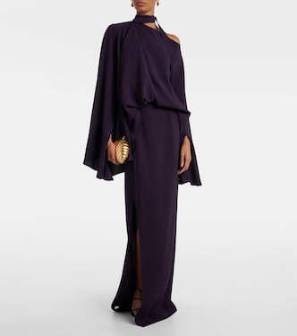 Brooks scarf-detail crêpe cady gown | Taller Marmo