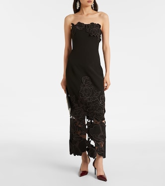Rayna floral-appliqué midi dress | Leo Lin