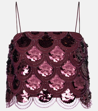 Embellished mesh crop top | Rotate