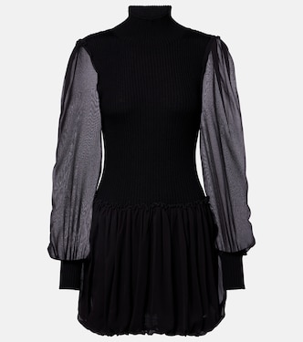 Ribbed-knit wool and silk minidress | Frame