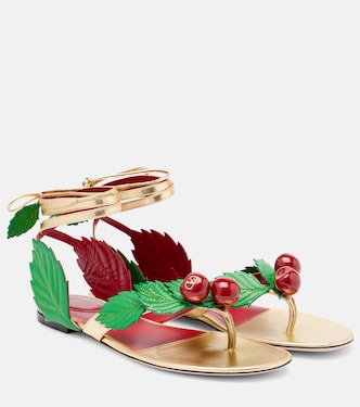 Cherryfic metallic leather thong sandals | Valentino Garavani