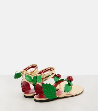 Cherryfic metallic leather thong sandals | Valentino Garavani