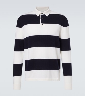 Striped wool and cashmere polo sweater | Allude