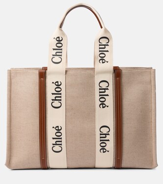 Tote Woody Large de lona y piel | Chloé