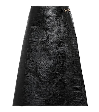 Falda midi de piel efecto cocodrilo | Toteme