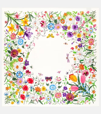 Foulard in seta con stampa | Gucci