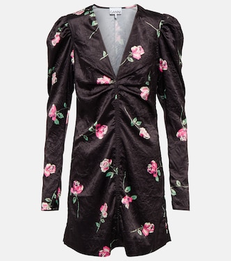 Floral satin minidress | Ganni