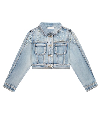Embellished cropped denim jacket | Monnalisa