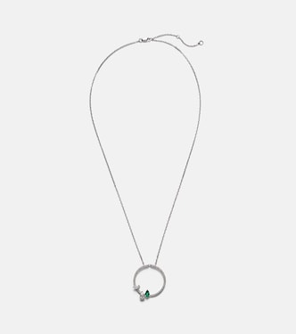 Collana in oro bianco con smeraldo e diamanti | Repossi
