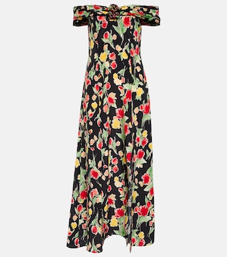 Freya floral silk midi dress | Rixo