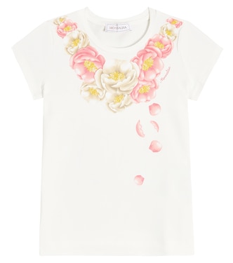 Floral cotton jersey T-shirt | Monnalisa