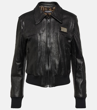 Veste en cuir à logo | Dolce&Gabbana