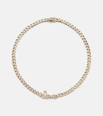 Collier Love Script en or 14 ct et diamants | Sydney Evan