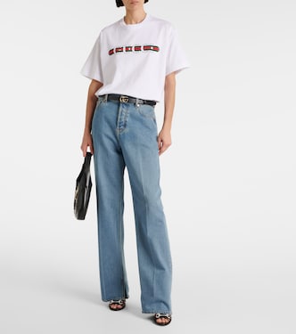 T-shirt in jersey di cotone con logo | Gucci