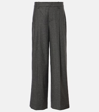 Pantalon ample à taille haute à carreaux | Vince