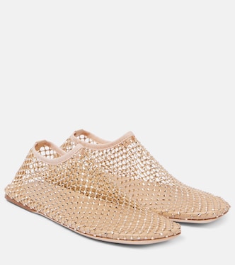Minette crystal-embellished mesh slip-on shoes | Christopher Esber