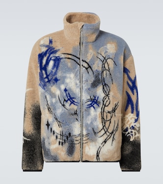 Teddy jacquard fleece zip-up jacket | Acne Studios