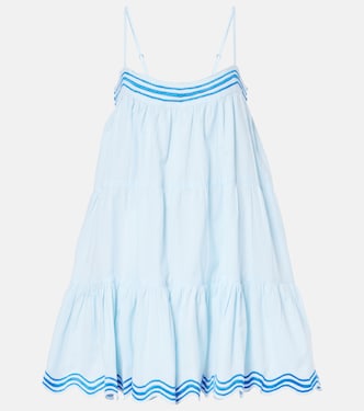 Embroidered cotton and linen minidress | Juliet Dunn