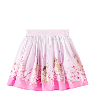 x Disney® printed cotton poplin skirt | Monnalisa