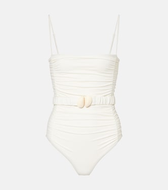 Whispering Tides belted swimsuit | Johanna Ortiz