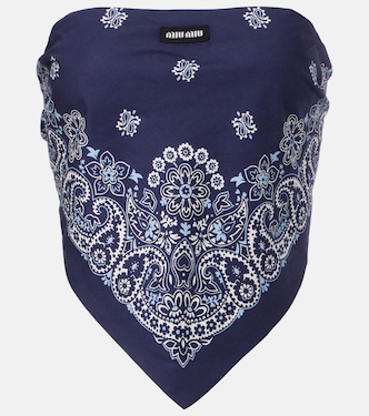 Bandana printed cotton poplin top | Miu Miu