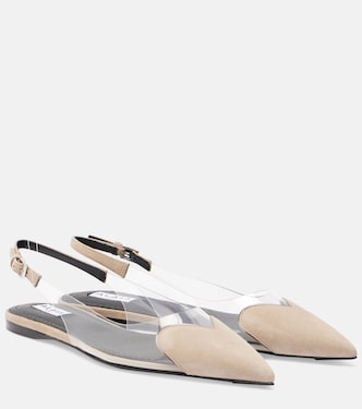 Cœur suede and PVC slingback ballet flats | Alaïa