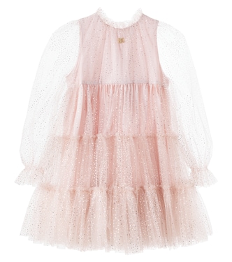 Embellished tiered tulle dress | Dolce&Gabbana Kids