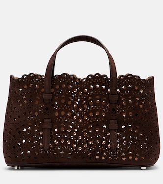 Mina 25 Vienne Wave Small suede tote bag | Alaïa