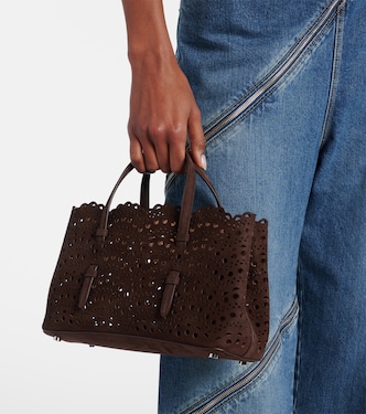 Mina 25 Vienne Wave Small suede tote bag | Alaïa