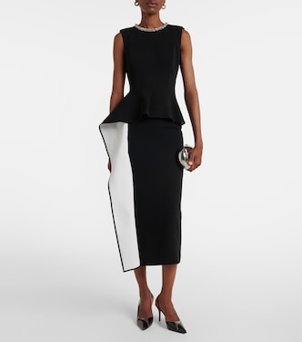 Robe midi en crêpe de satin à ornements | Roland Mouret